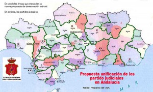Propuesta nueva demarcación judicial en Andalucía.